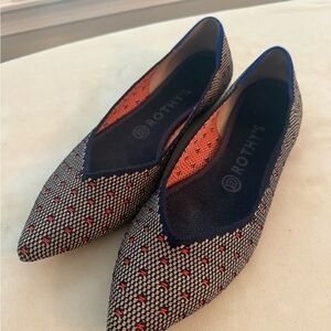 Rothy's Women's Navy and Red “coral dot” Flats